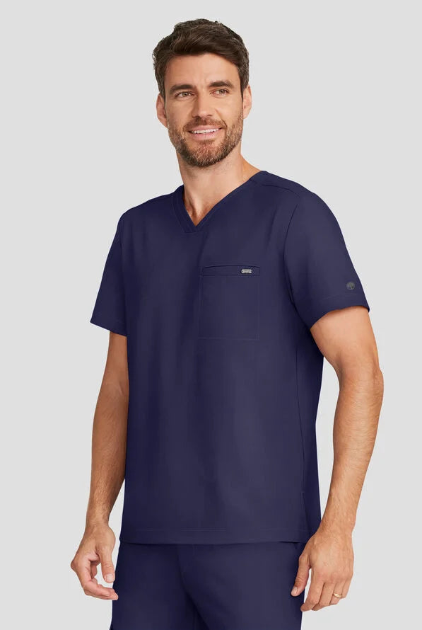 Healing Hands Quest Men's 1-Pocket Tuck In V-Neck Scrub Top