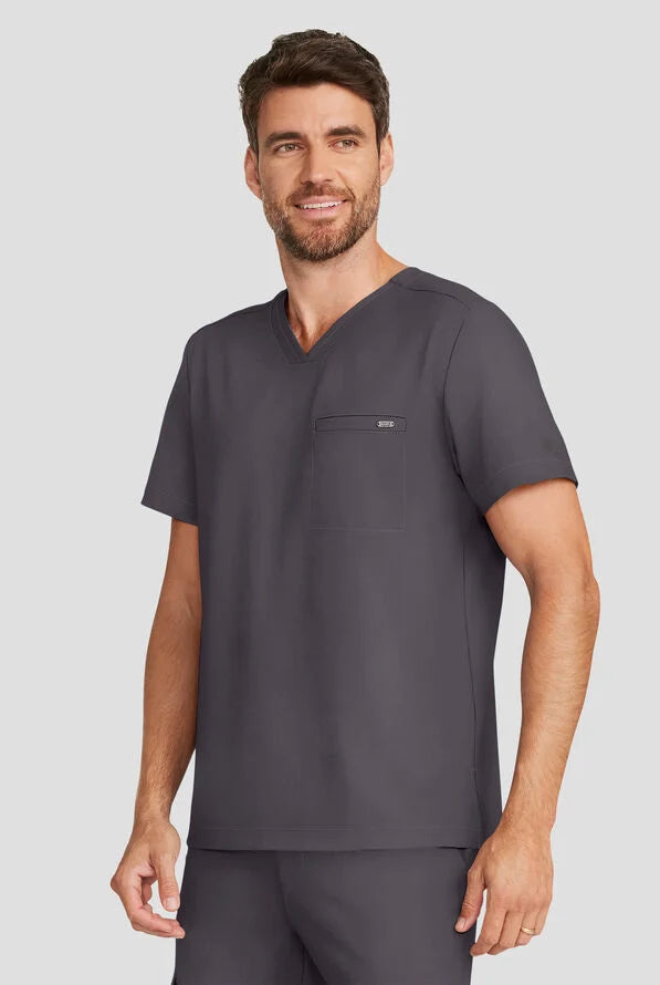 Healing Hands Quest Men's 1-Pocket Tuck In V-Neck Scrub Top