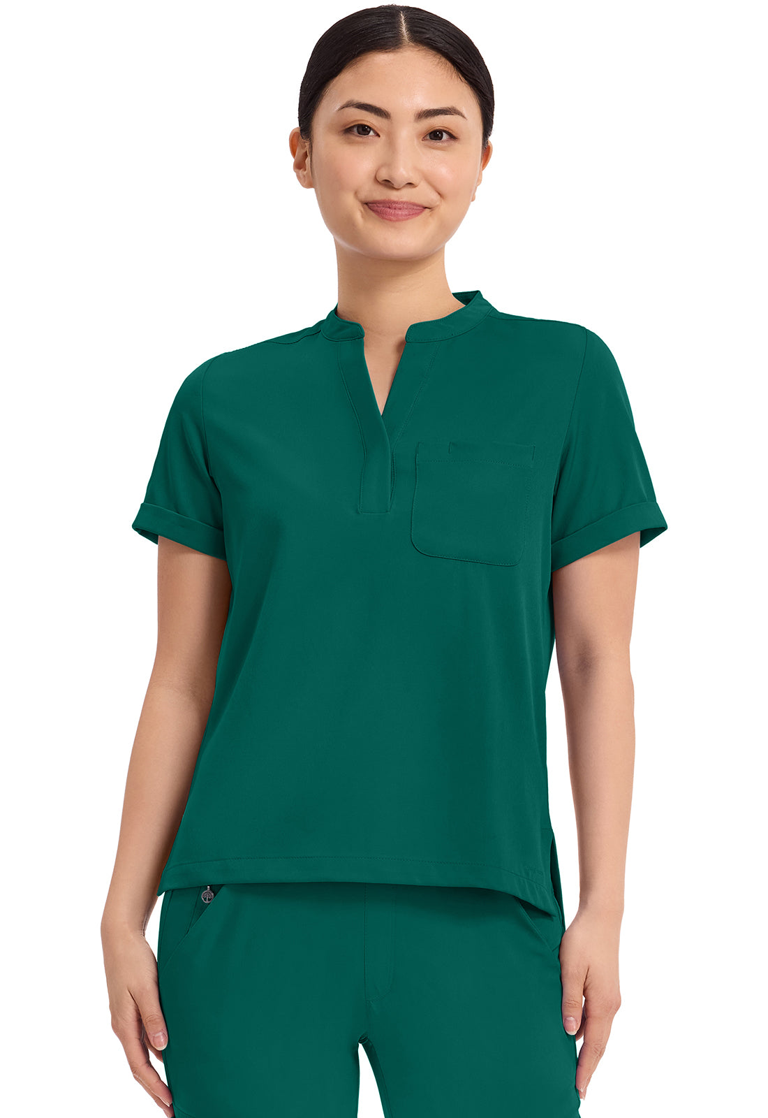Healing Hands HH Works Macy Women's Mandarin Collar Tuck In Scrub Top