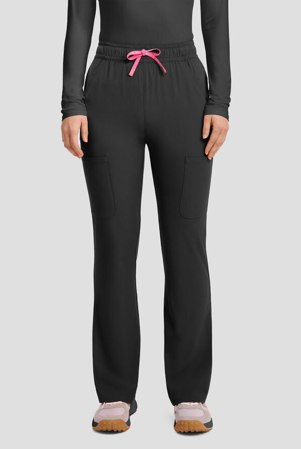 Med Couture Amp Women's 4-Pocket High Waist Flare Leg Cargo Scrub Pant