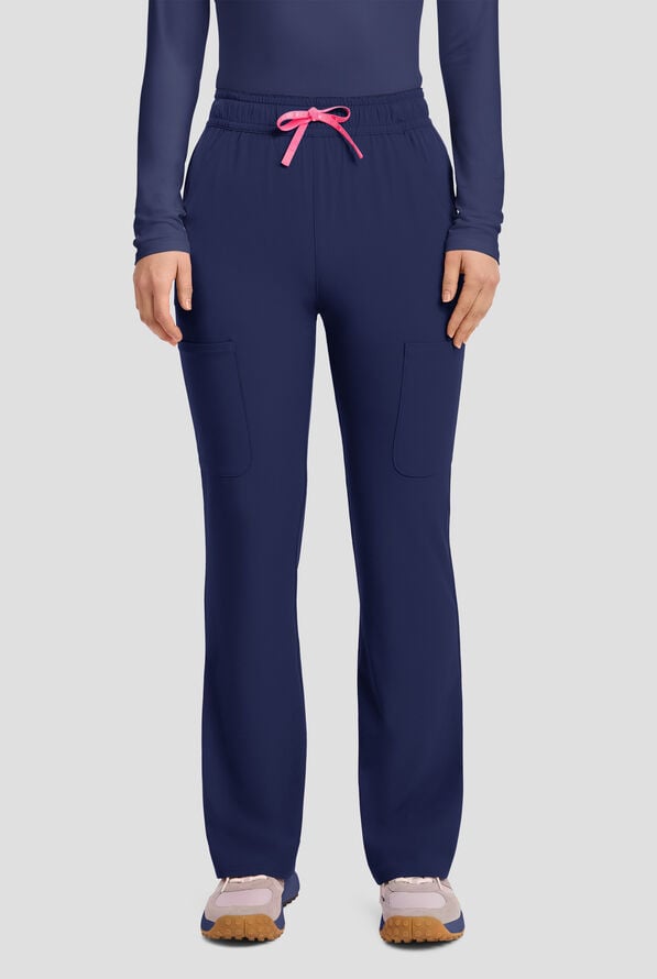 Med Couture Amp Women's 4-Pocket High Waist Flare Leg Cargo Scrub Pant