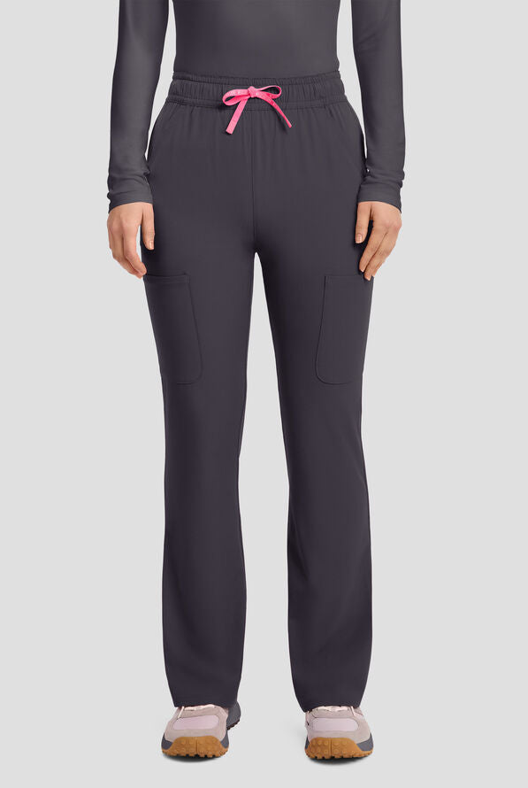 Med Couture Amp Women's 4-Pocket High Waist Flare Leg Cargo Scrub Pant
