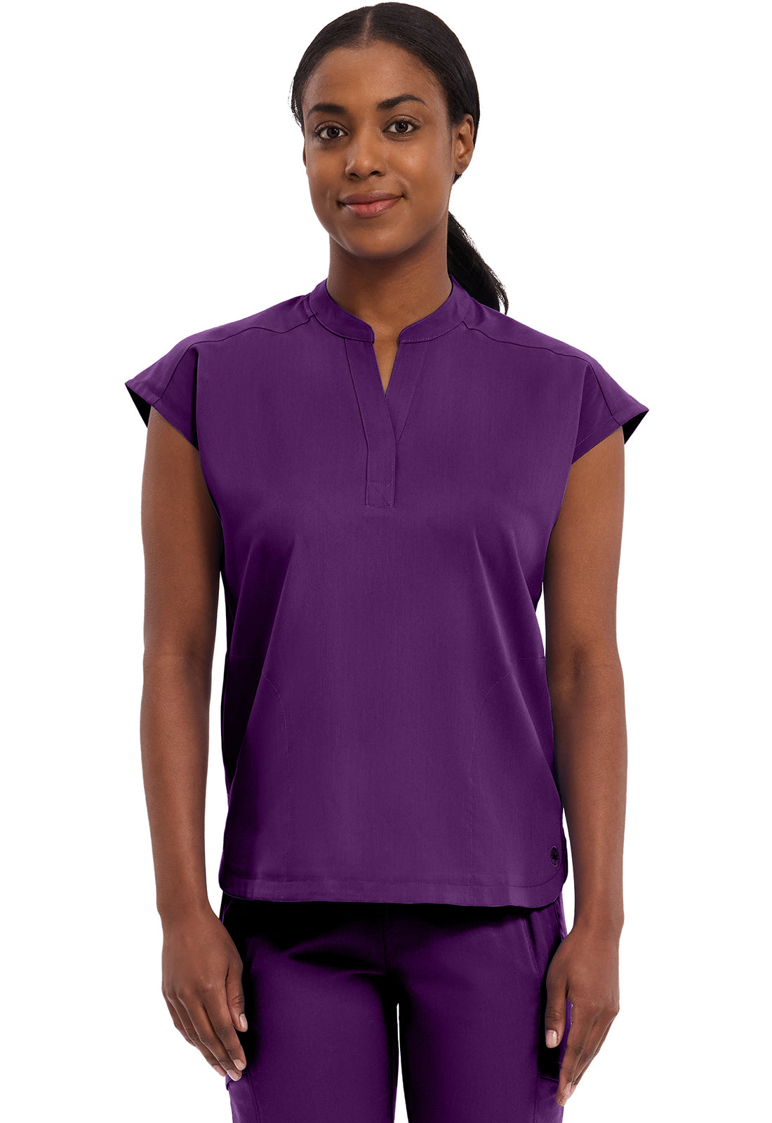 Healing Hands Purple Label Mandarin Collar Top