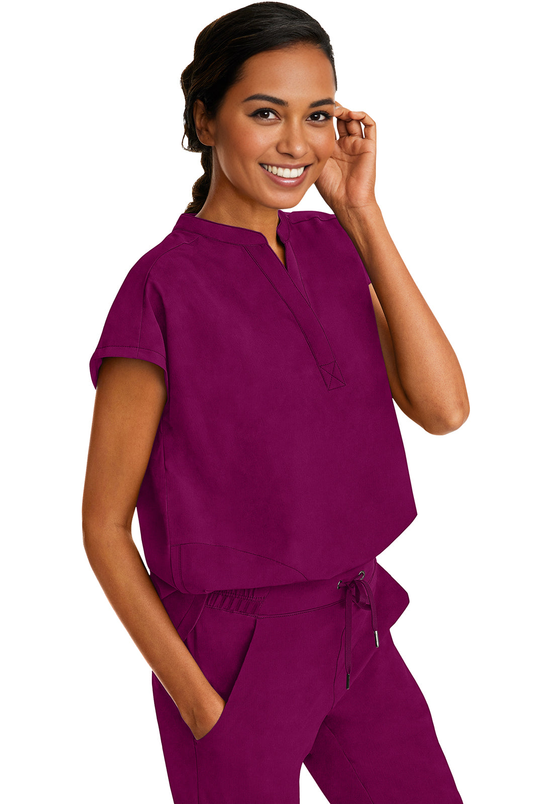 Healing Hands Purple Label Mandarin Collar Top