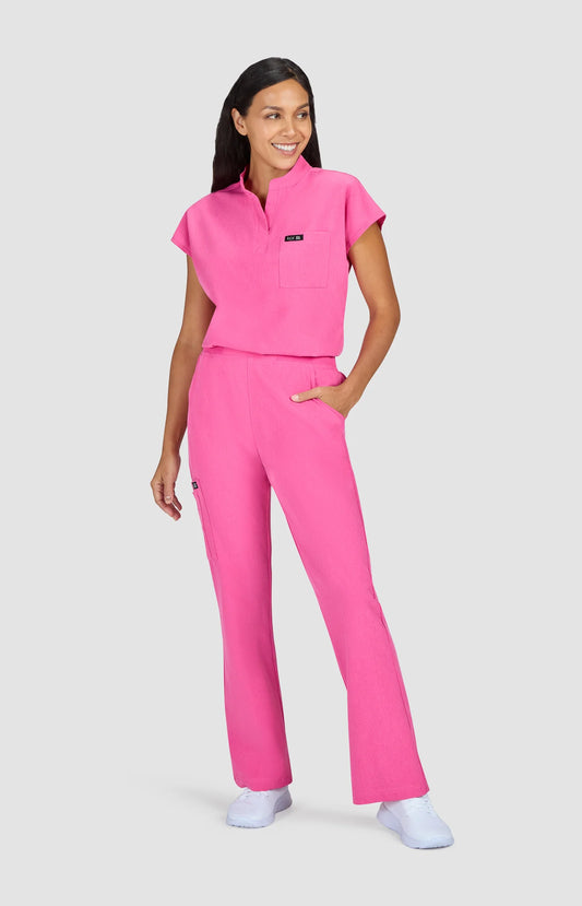 Koi Basics Ari 1-Pocket Mandarin Collar Top