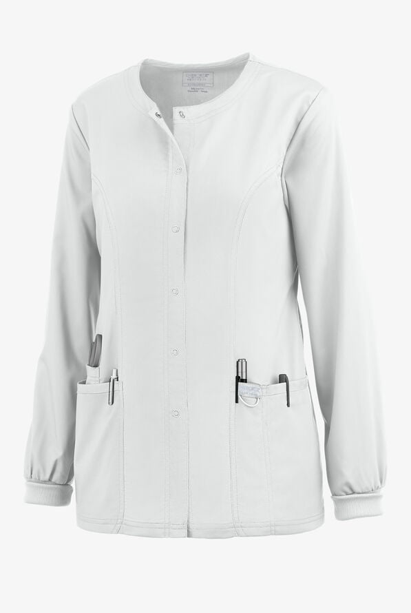 Cherokee Workwear Revolution Women's 3-Pocket Snap Front Scrub Jacket
