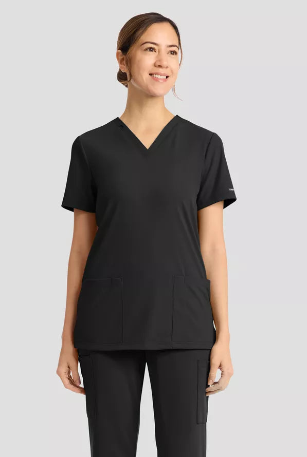 Cherokee Achieve Women's 2-Pocket Knit V-Neck Scrub Top