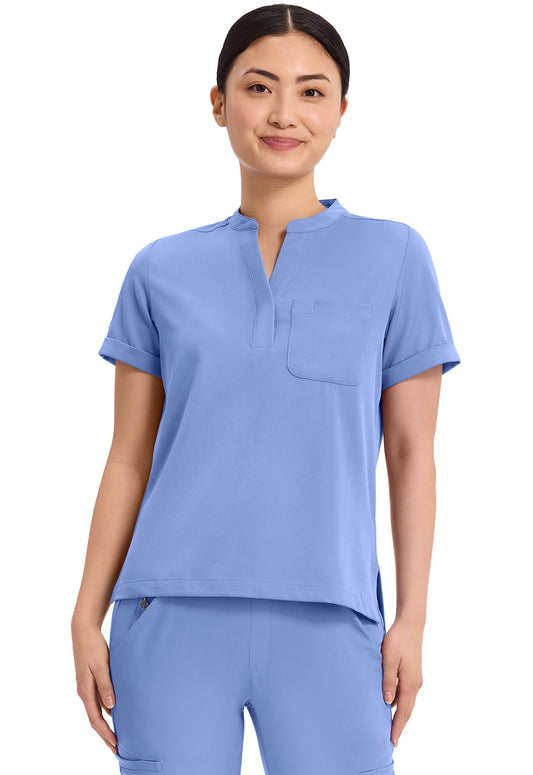 Healing Hands HH Works Macy Women's Mandarin Collar Tuck In Scrub Top
