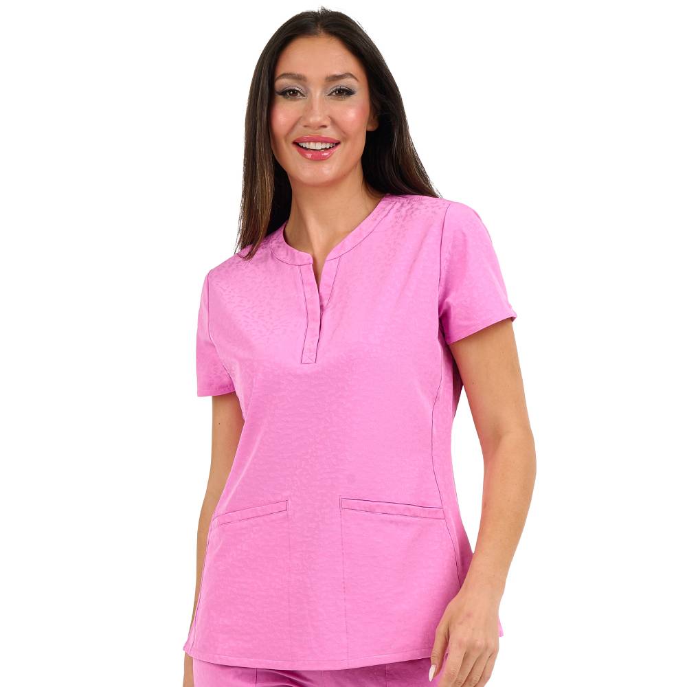 Ava Therese Lynx Jacquard Women's Y Neck Top