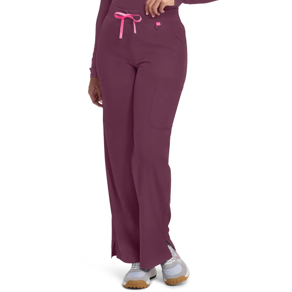 Med Couture Amp Women's High-Rise Wide Leg Cargo Scrub Pant