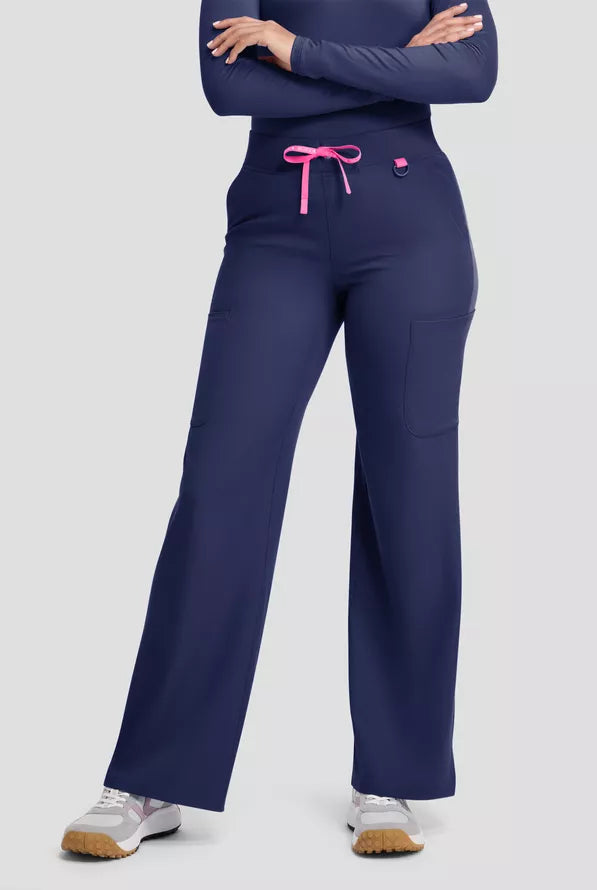 Med Couture Amp Women's High-Rise Wide Leg Cargo Scrub Pant
