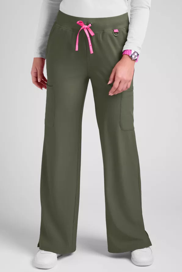 Med Couture Amp Women's High-Rise Wide Leg Cargo Scrub Pant