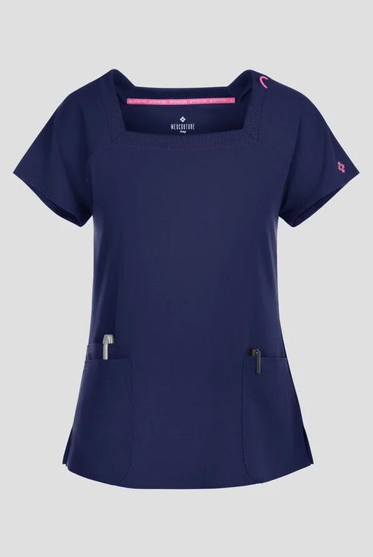 Med Couture Amp 3-Pocket Raglan Sleeve Square Neck Top