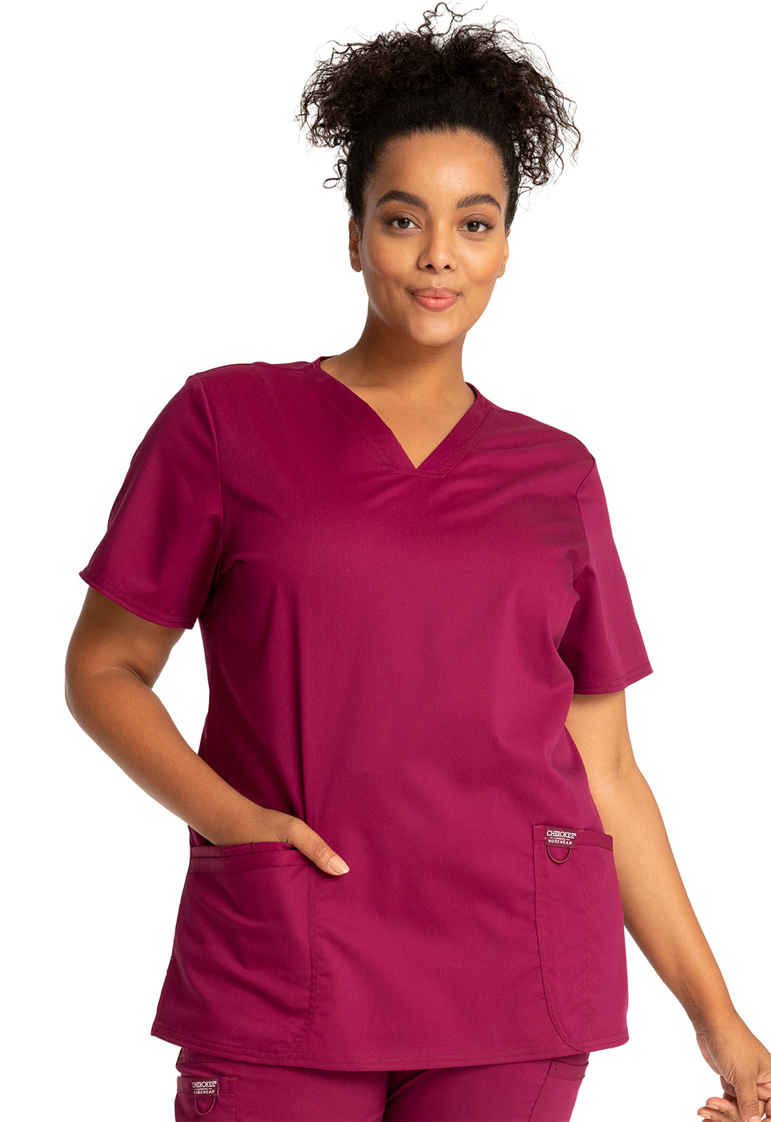 Cherokee Workwear Revolution Women's 3-Pocket V-Neck Scrub Top