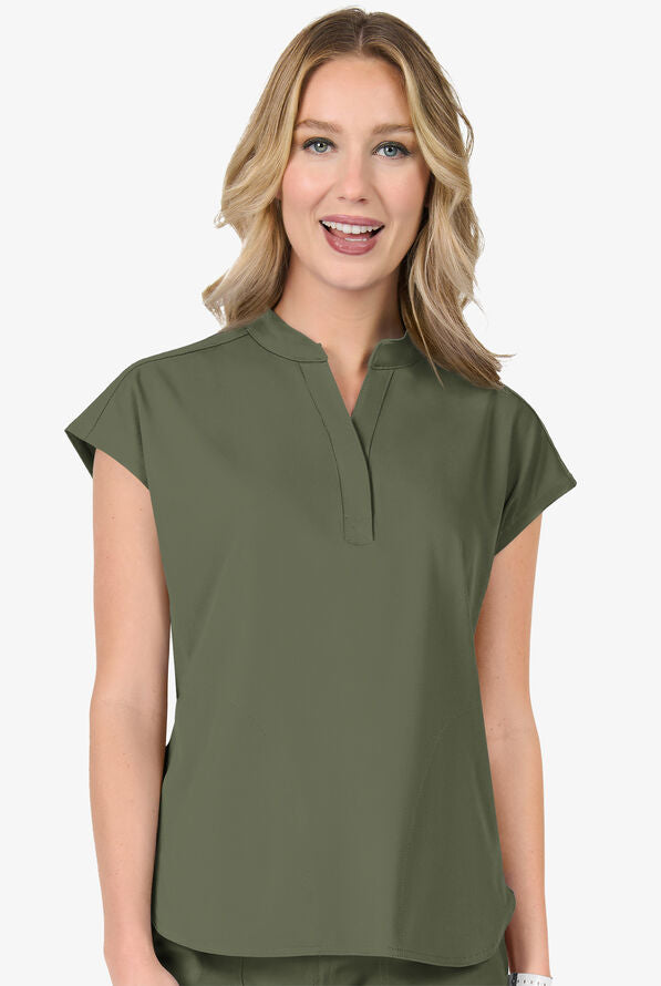Ava Therese by Zavate Piper Women's 3-Pocket  Mandarin Collar Scrub Top